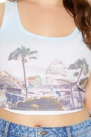 Plus Beach Boardwalk Crop Top