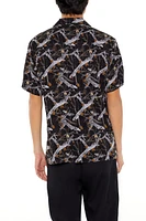 Leaf Print Short-Sleeve Shirt