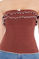 Lettuce-Edge Bow Tube Top