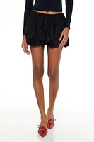 Poplin Bubble-Hem Mini Skirt