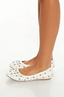 Studded Faux Leather Ballet Flats