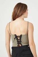 Reworked Lace-Up Cropped Cami