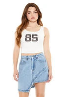 Asymmetrical Denim Mini Skirt