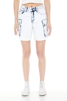 Bleach Wash Cargo Bermuda Shorts