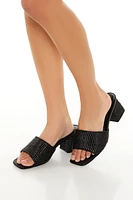 Straw Square-Toe Heels