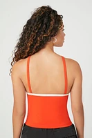 Contrast-Trim V-Strap Cami