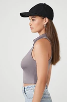 Contour Sculpt Split-Neck Crop Top