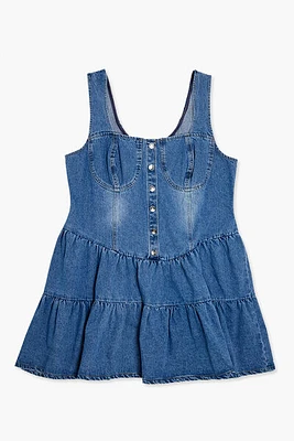 Plus Denim Mini Tank Dress