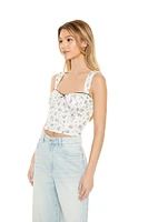 Floral Print Bustier Crop Top