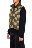 Checkered Basketwoven Vest