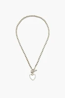 Beaded Heart Toggle Necklace