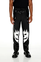 Split Face Faux Leather Pants