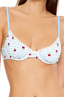 Seamless Gingham Cherry Bra