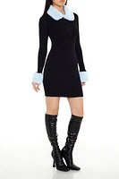 Faux Fur-Trim Sweater Mini Dress