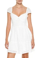 Eyelet Bustier Flounce Mini Dress