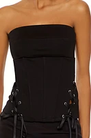 Lace-Up Corset Tube Top