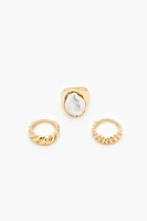 Faux Pearl Cocktail Ring Set