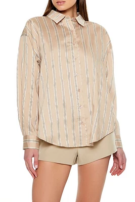 Striped Curved-Hem Shirt