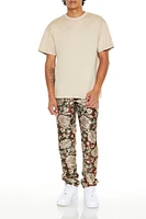 Jacquard Floral Slim-Fit Pants