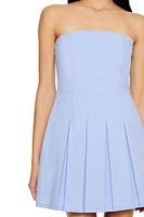 Pleated Strapless Mini Dress