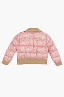 Girls Floral Puffer Jacket (Kids)