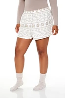 Plus Fair Isle Pajama Shorts