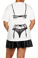 Plus Lingerie Graphic Tee