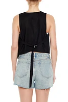 Open-Front Pointed-Hem Vest