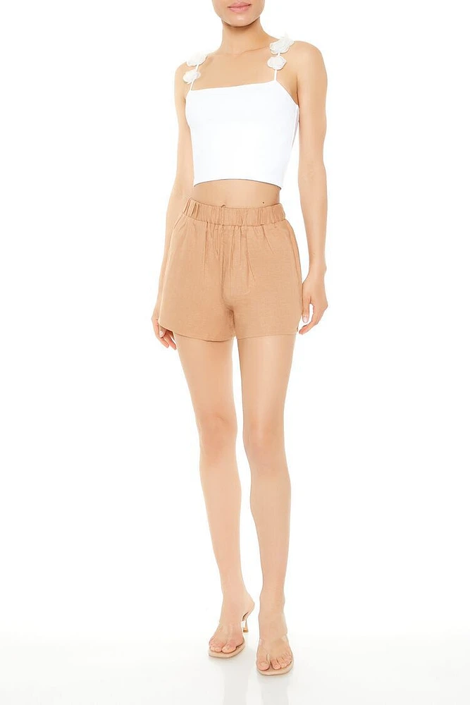 Linen-Blend Pull-On Shorts