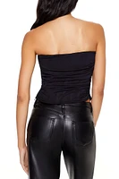 Ruched Mesh Corset Tube Top