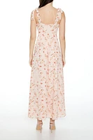 Floral Tie-Strap Maxi Dress