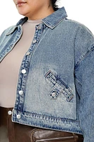 Plus Studded Denim Jacket