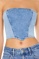 Cropped Denim Tube Top