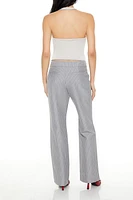Striped Mid-Rise Trouser Pants