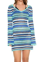 Striped Crochet Mini Dress