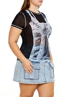 Plus Bustier Graphic Baby Tee