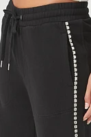 French Terry Rhinestone Wide-Leg Pants