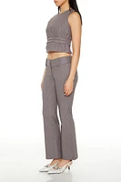 Pinstriped Low-Rise Trouser Pants