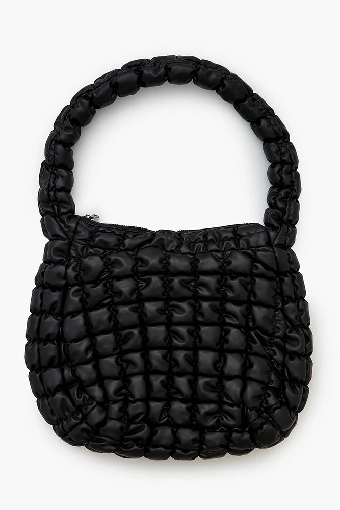 Quilted Faux Leather Tote Bag