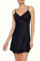 Lace-Trim Lingerie Mini Slip Dress