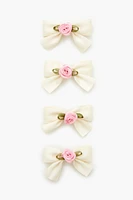 Rosette Bow Hair Clip Set