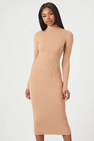 Mock Neck Midi Sweater Dress