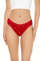 Seamless Kiss Print Thong Panties