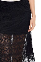 Lace Tulip-Hem Midi Skirt