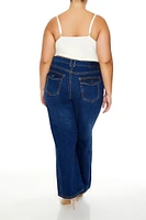 Plus High-Rise Wide-Leg Jeans