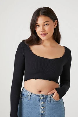 Seamless Lettuce-Edge Crop Top