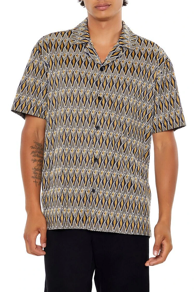 Geo Print Button-Up Shirt
