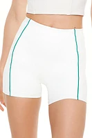 Active Piped-Trim Biker Shorts