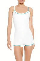 Active Piped-Trim Cami Romper