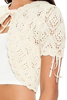 Crochet Short-Sleeve Shrug Sweater